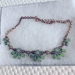 Rhinestone and jade green necklace